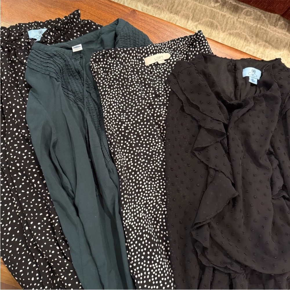 Women’s Long Sleeve Blouse BUNDLE of 4 CeCe, Loft, Old Navy Size M